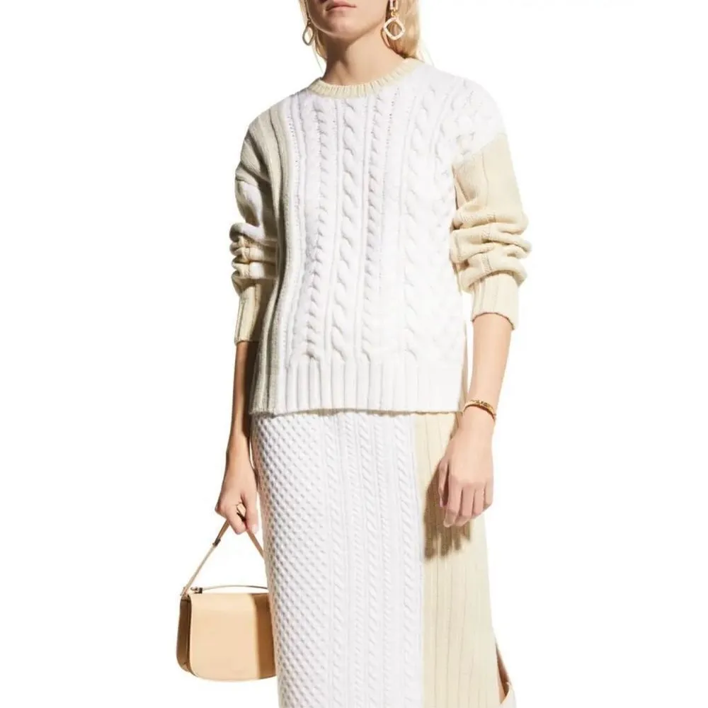 NWT Derek Lam 10 Crosby Rory Mixed Cable Knit Sweater - Image 2