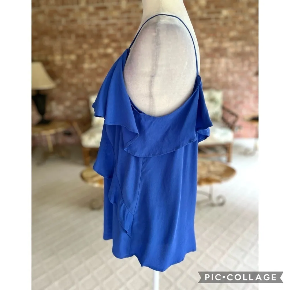 Bp Top Cold Shoulder Crisscross Ruffle Sleeve Royal Blue S Brunch Vacation Party - Image 8