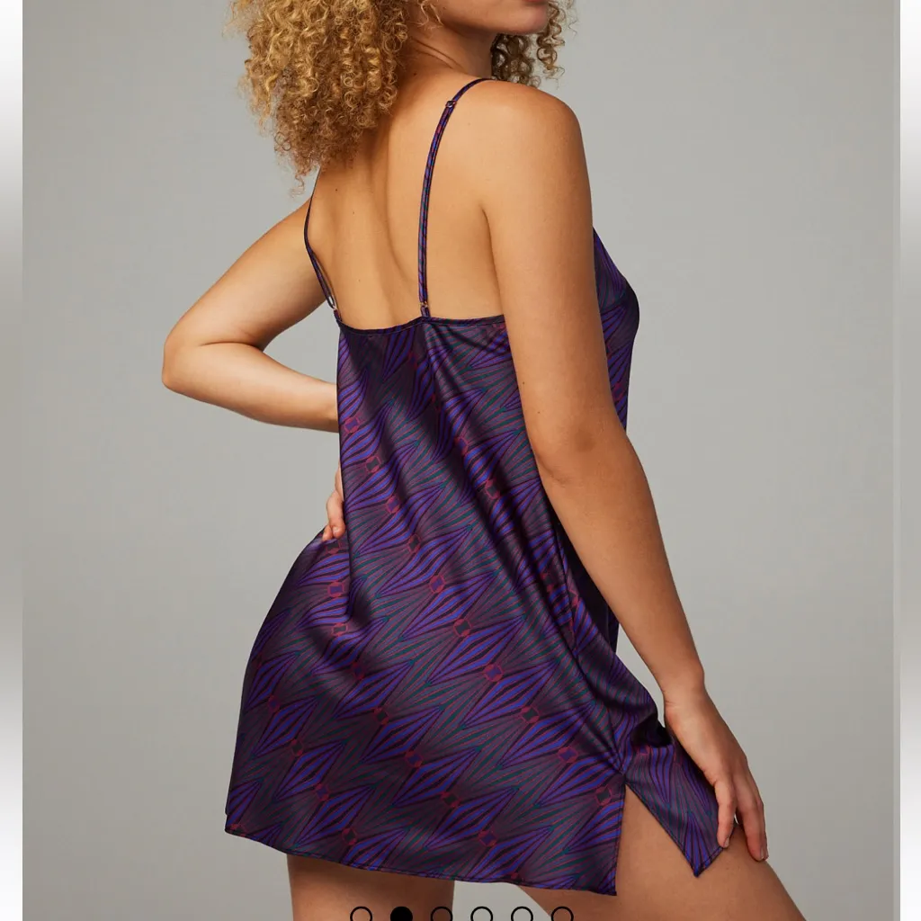 SAVAGE X FENTY Night Star Chaser Satin Purple Geometric Slip Dress Size undefined - Image 5