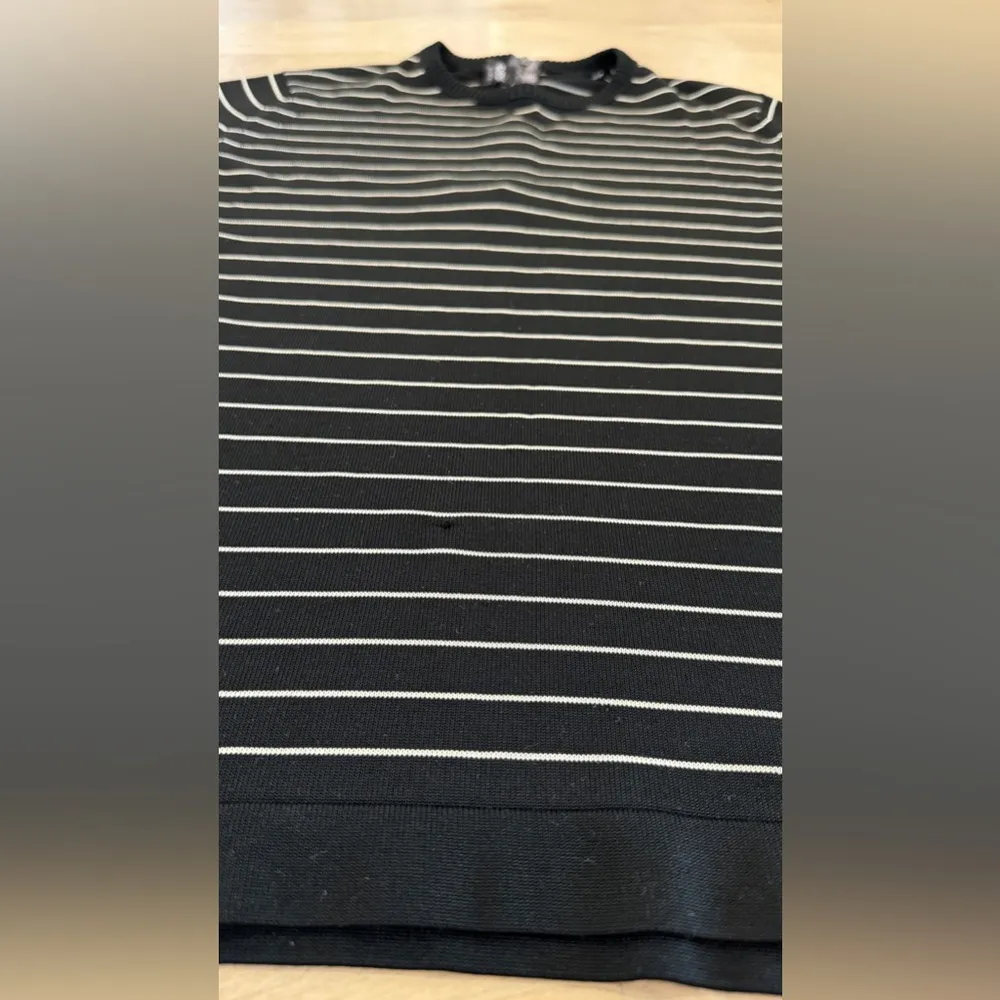 Givenchy women’s vintage lightweight striped black white sweater - Image 2