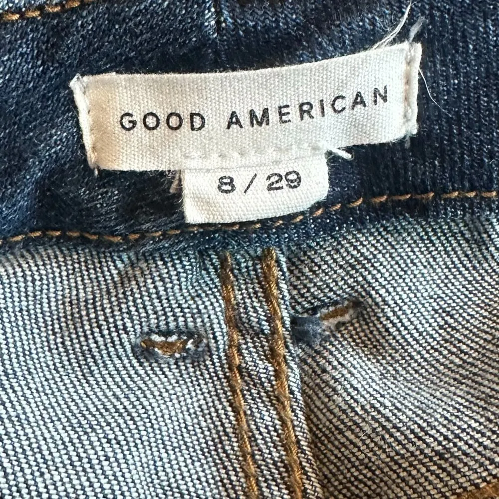 Good American Good Waist Chewed Pocket Jeans Skinny Stretch Size 8/29 Women's - Image 10