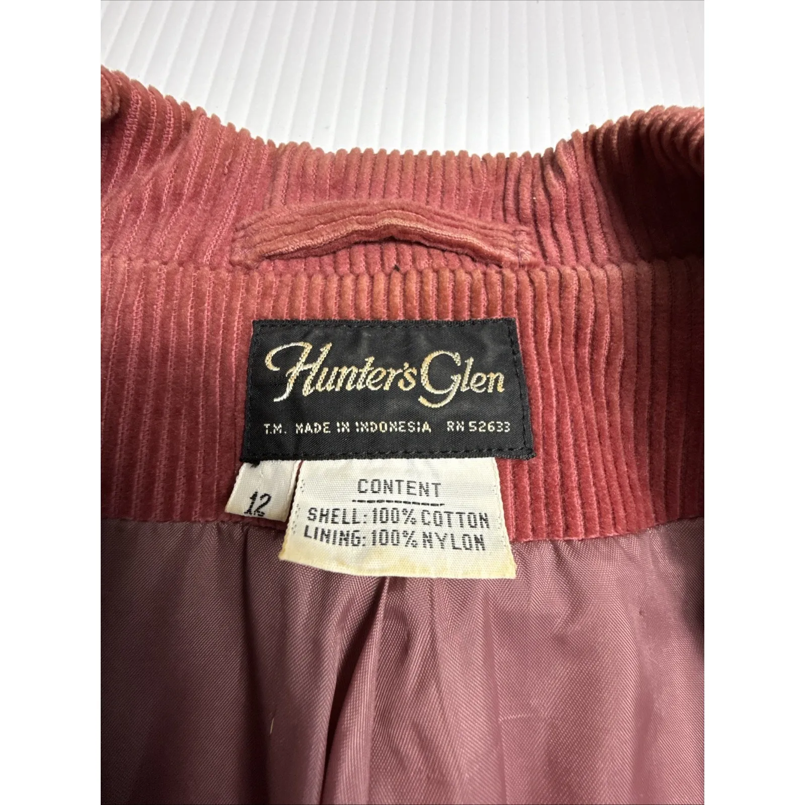 VTG Hunter's Glen Women's Maroon Blazer Button Corduroy Classic Career Size 12 - Image 2