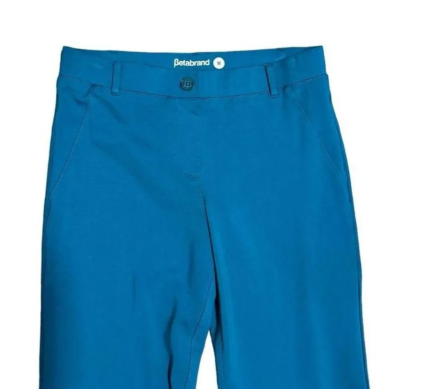 Women's Pull On Yoga Dress Pants Blue Straight Leg Size Medium - Image 2