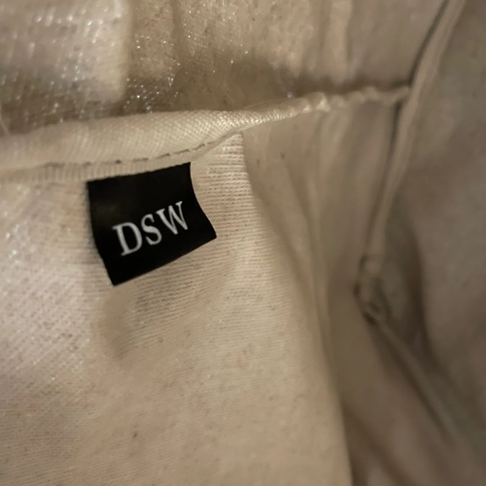 DSW Dark Grey Denim Tote Bag Large With Tassel And Braided Handles - Image 4