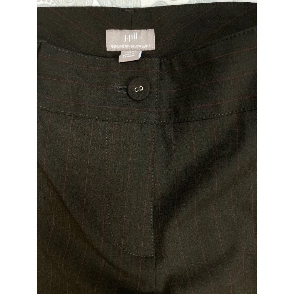 New J. Jill pants Womens Size 12 Brown Genuine Fit Below Waist Bark Wine Stripe - Image 3
