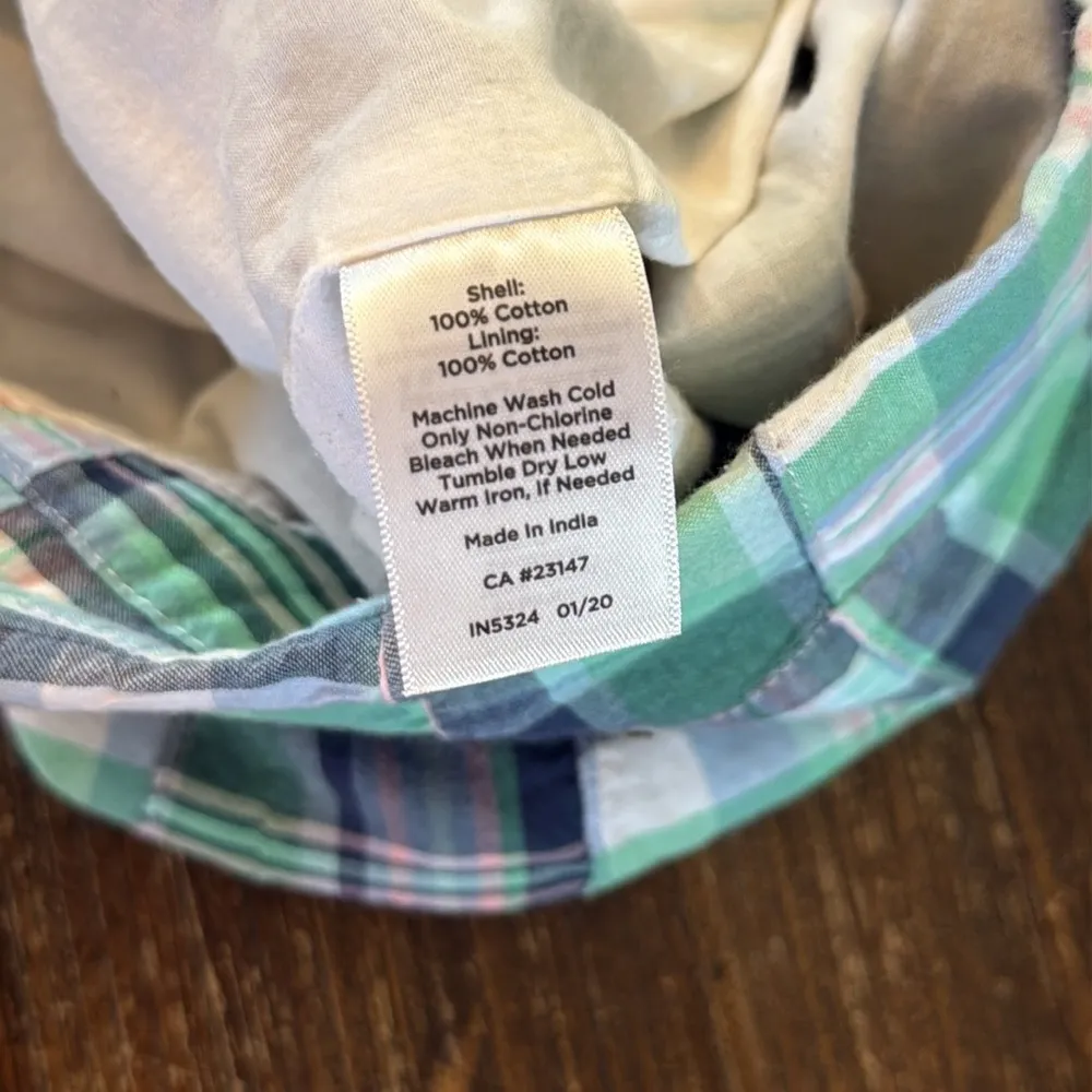 Talbots Madras Plaid A-Line Skirt Size 4 Cotton Canvas Blue Green Preppy Coastal - Image 7