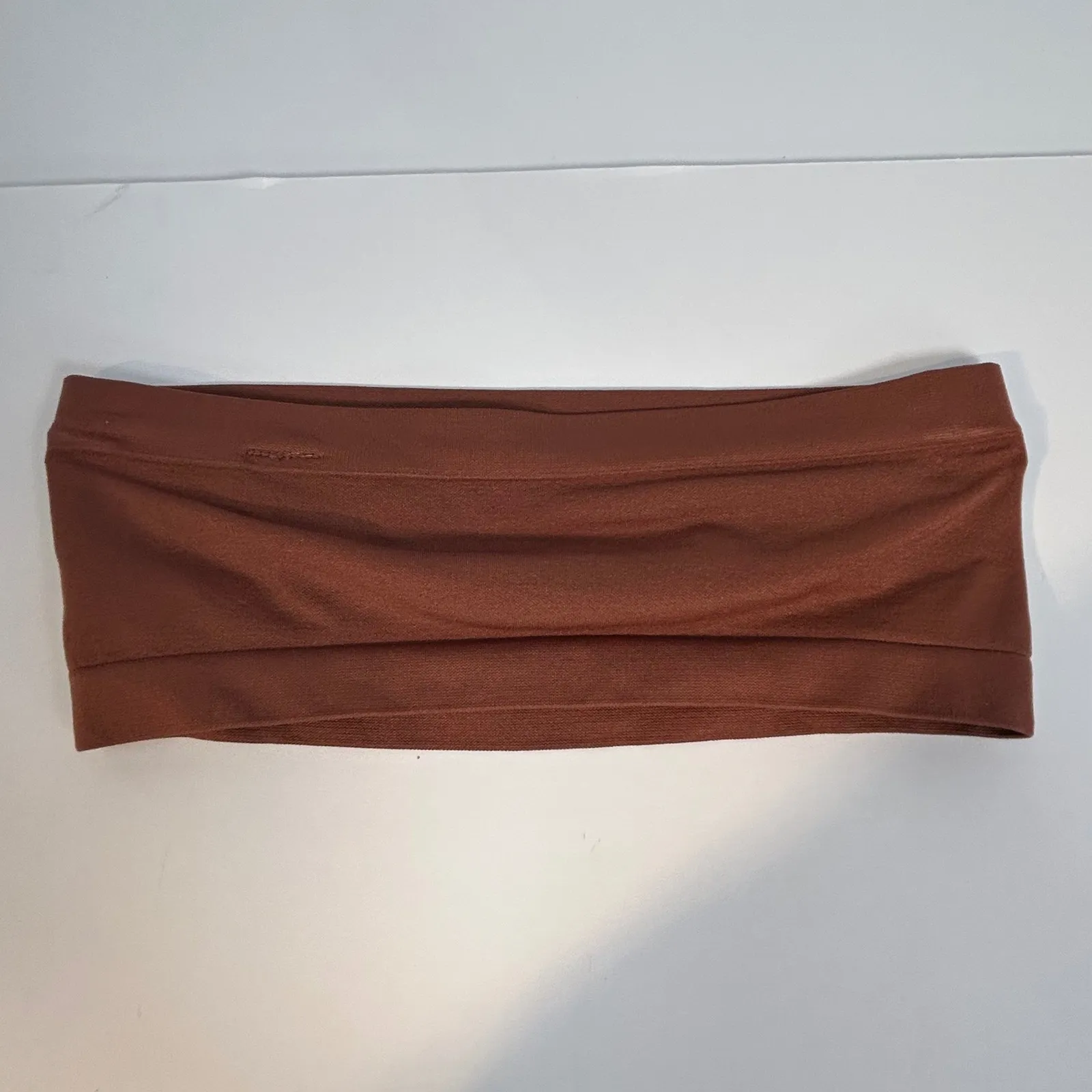 Nordstrom Seamless Bandeau Bra Top Brown Small/Medium Nylon Spandex Knit Comfort - Image 2