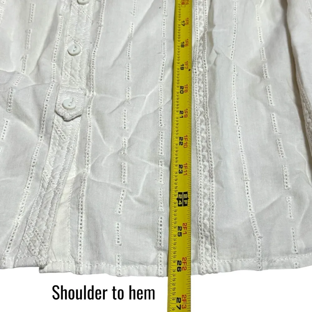Fatface Ivory Embroidered Long Sleeve Buttonup Rodeo Cowgirl Peasant XS/S - Image 10