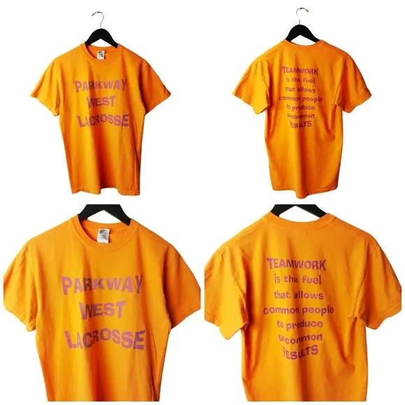 00s Vintage Parkway West Lacrosse Motivational T Shirt Team Sports Graphic Tee Size M - Image 2