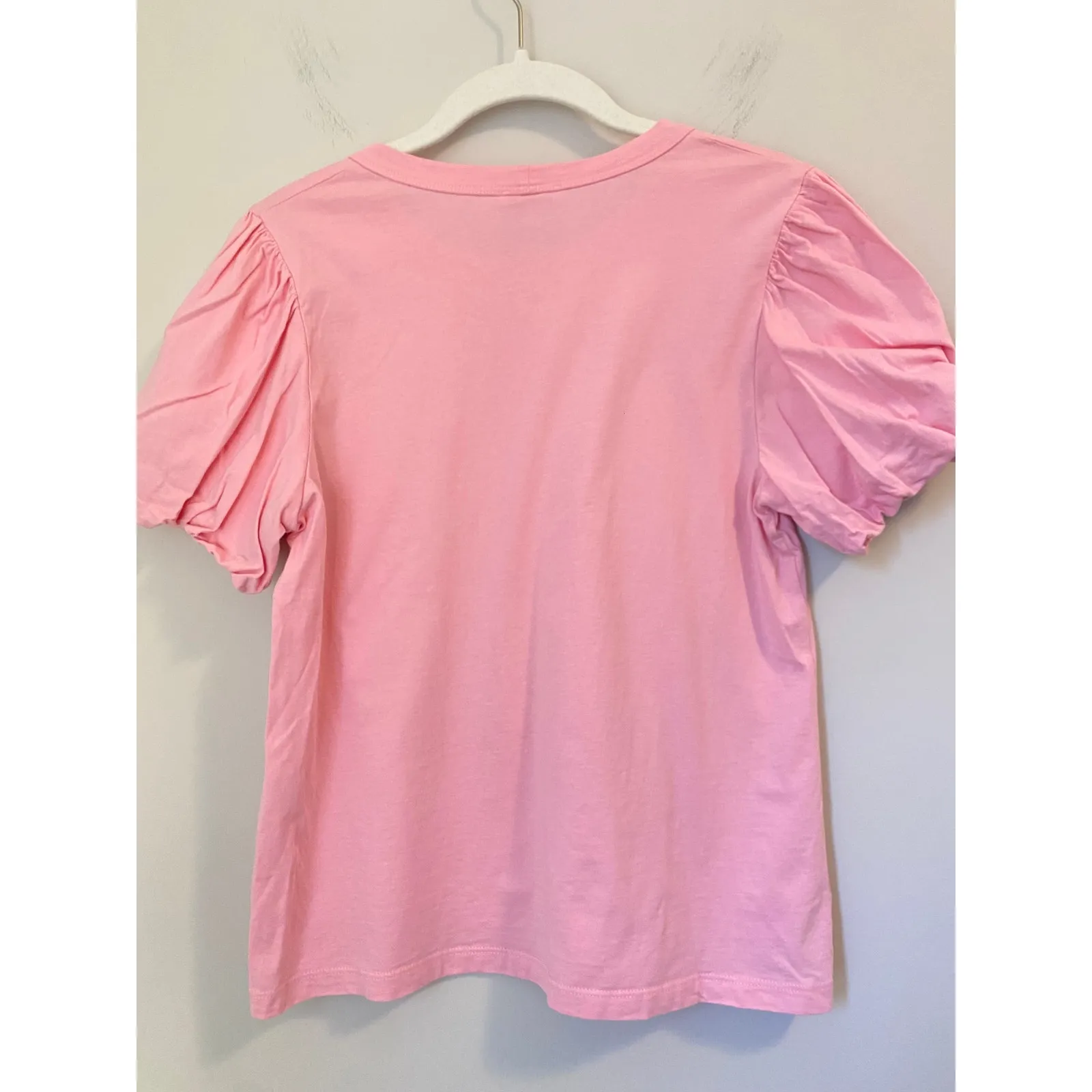 A.L.C. Poole Puff Sleeve Top Tee Shirt Cotton Pink Size S - Image 4