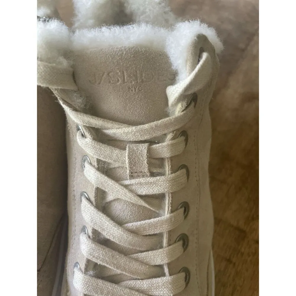 J/Slides NYC Pink Men’s US 8.5 /Unisex EU 42 Shearling Lined High Top Sneakers - Image 7