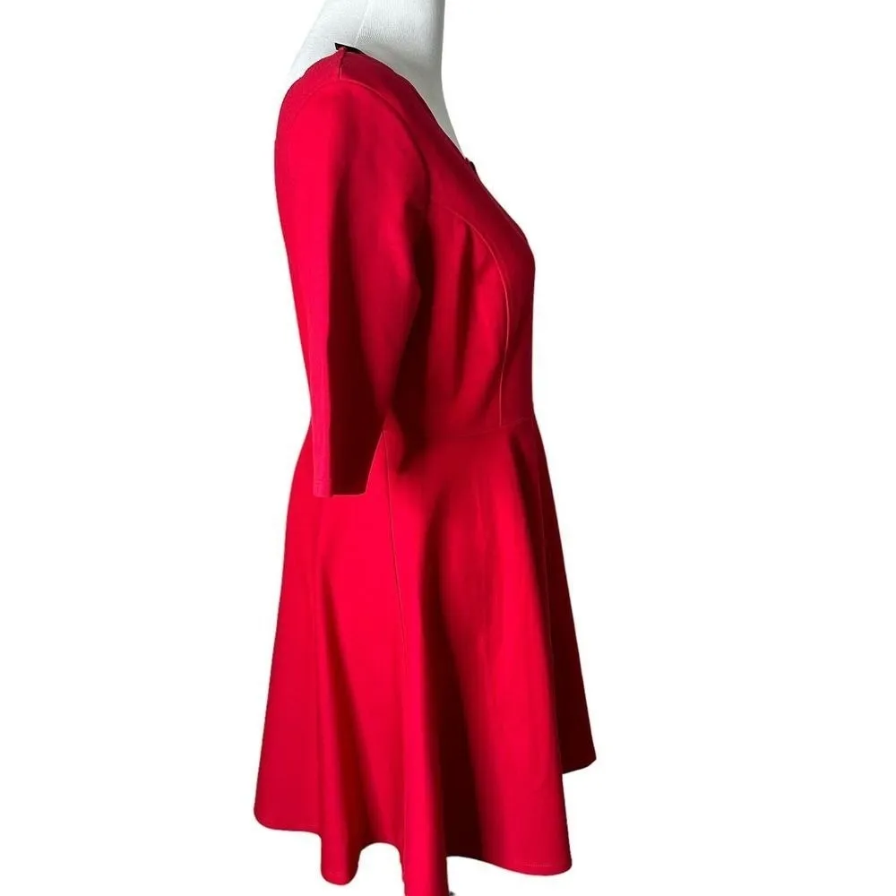 Lulus Red Mini Dress Size L Scallop Trim‎ Skater Flare Romantic Feminine NEW - Image 5