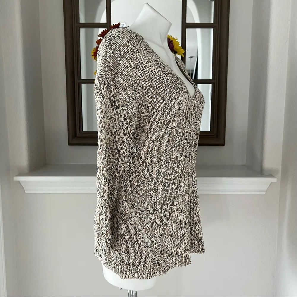 J. Jill Crochet Knit Sweater Black Multi V-Neck Size S New w/Tag - Image 7