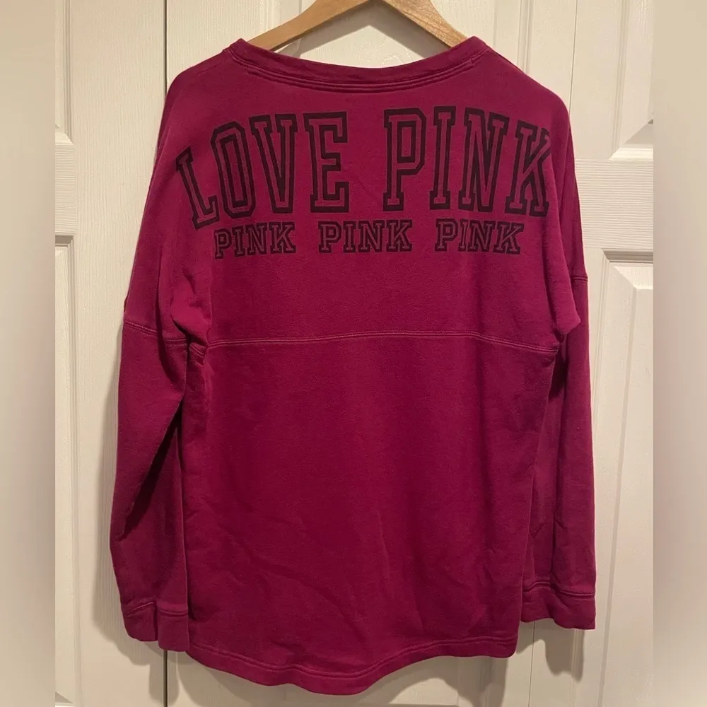 PINK Long Sleeve LOVE PINK Magenta Top - Image 2