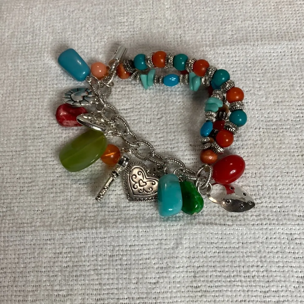 Colorful Beaded Bracelet Green - Image 6