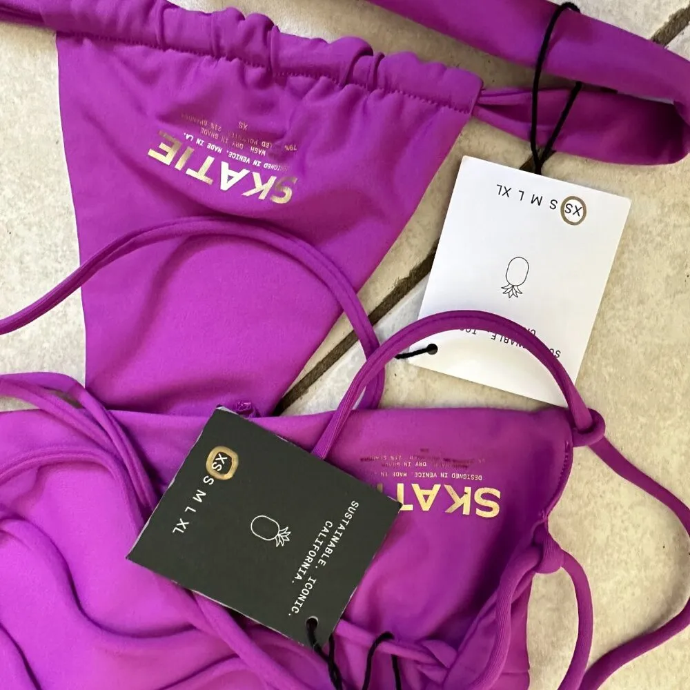 NWT‎ Skatie bikini top Darby Top neon purple size XS - Image 4