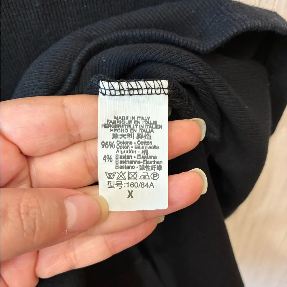 Melville Belle Lace Dress, a black ribbed cotton mini dress with a lace neckline - Image 4