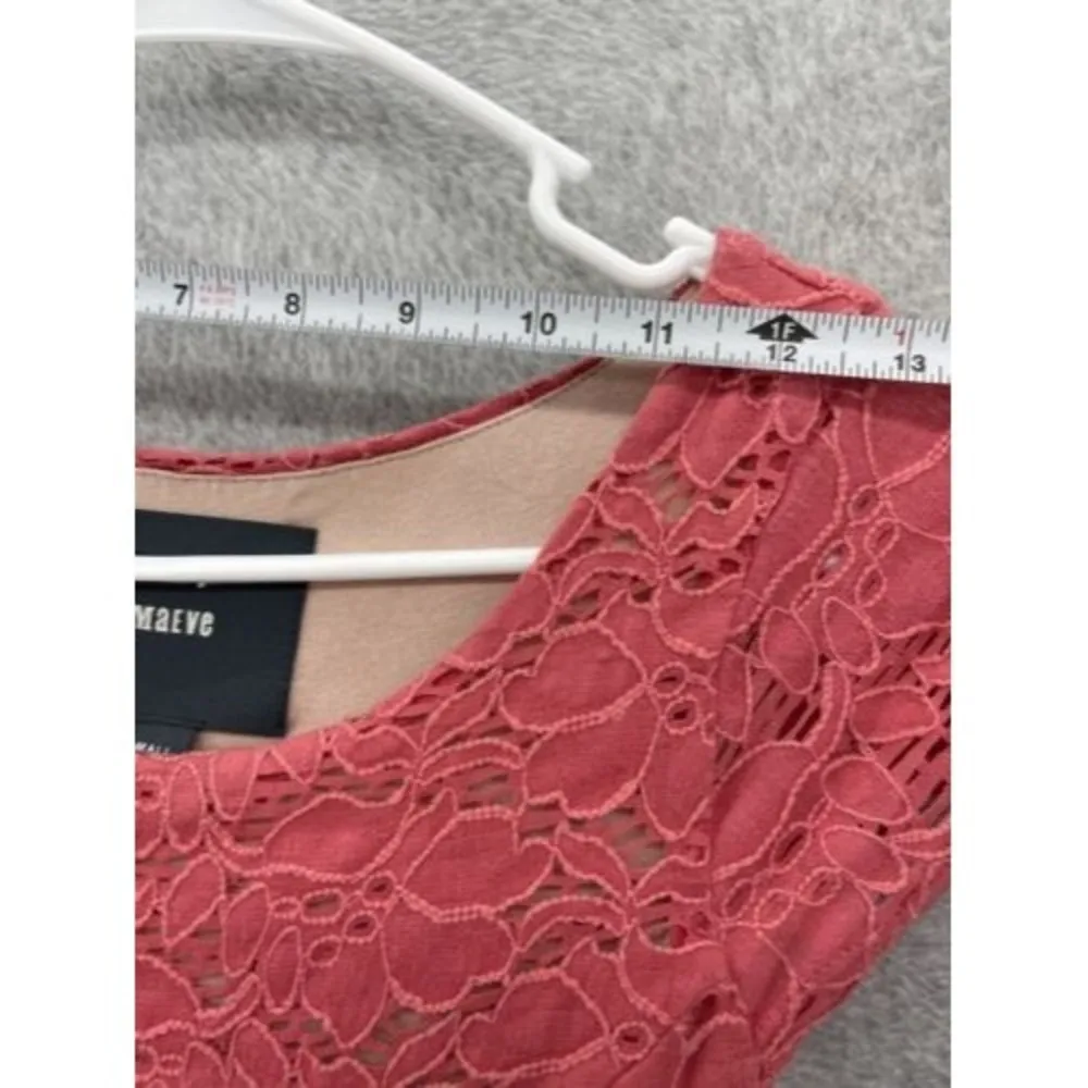 Maeve Women's Pullover Dress Salmon Pink Fit & Flare Cap Sleeve Size XS Lace - Image 12
