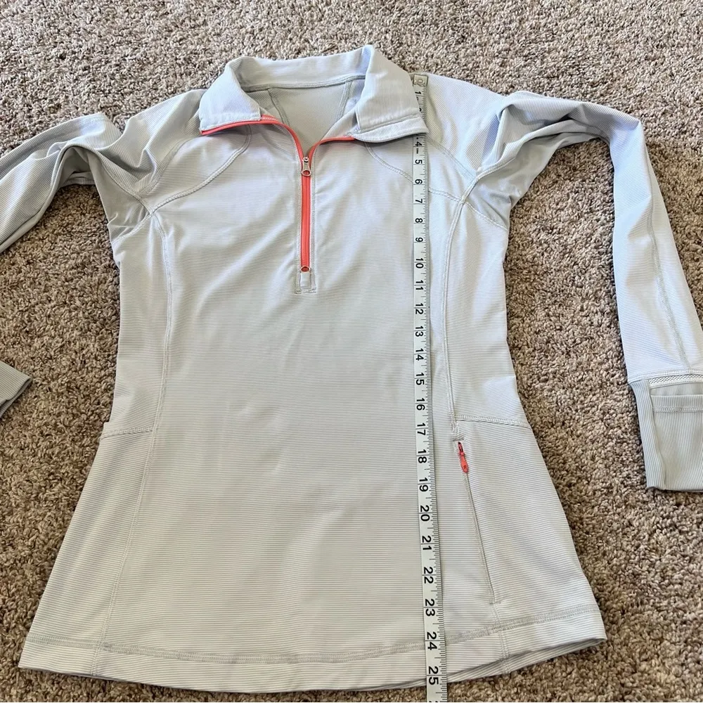 Lululemon Race With Grace 1/2 Zip II Wee Stripe White Silver Spoon - Image 13