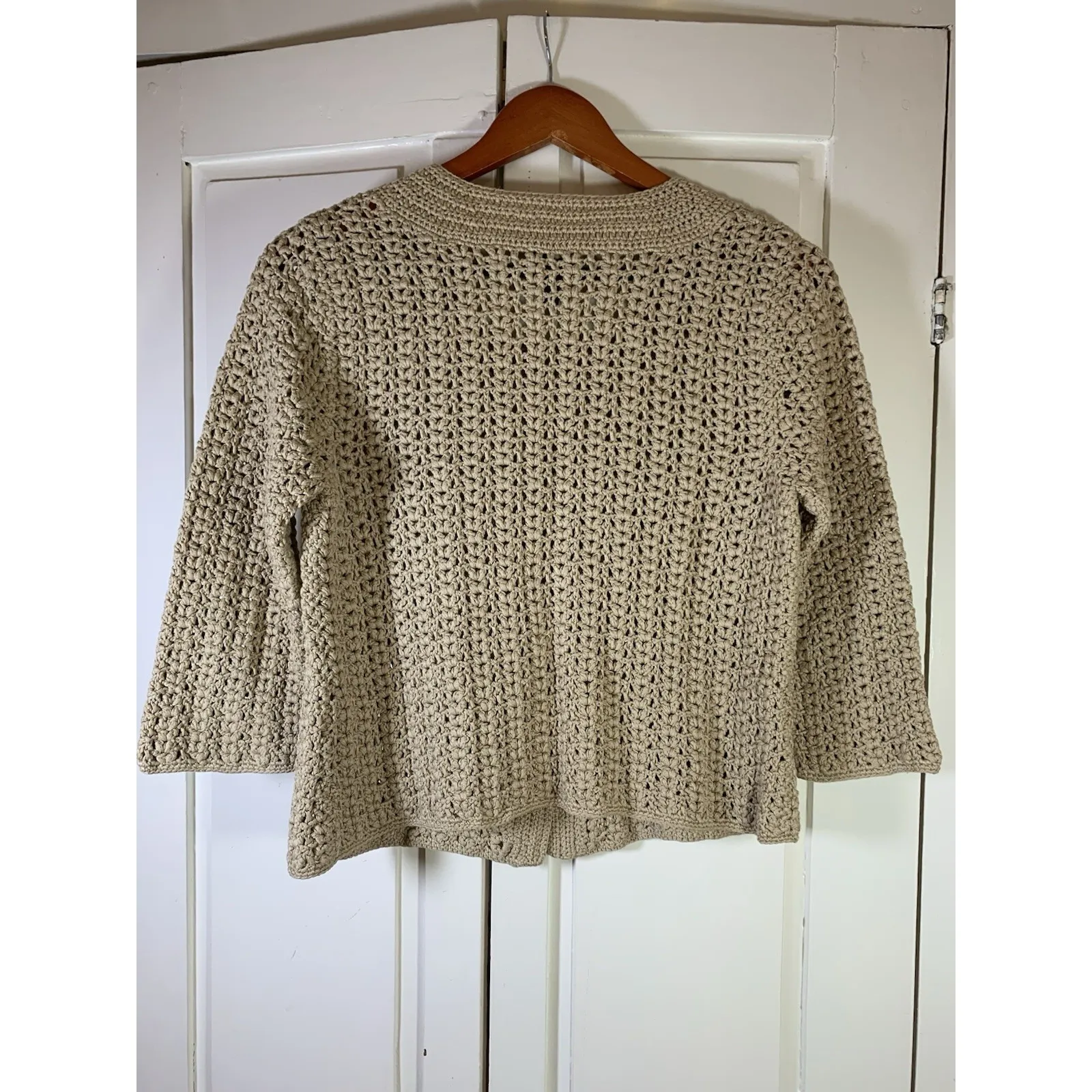 Talbots Sweater Womens Petites Small Neutral Hand Knit Cardigan Button‎ Preppy - Image 3