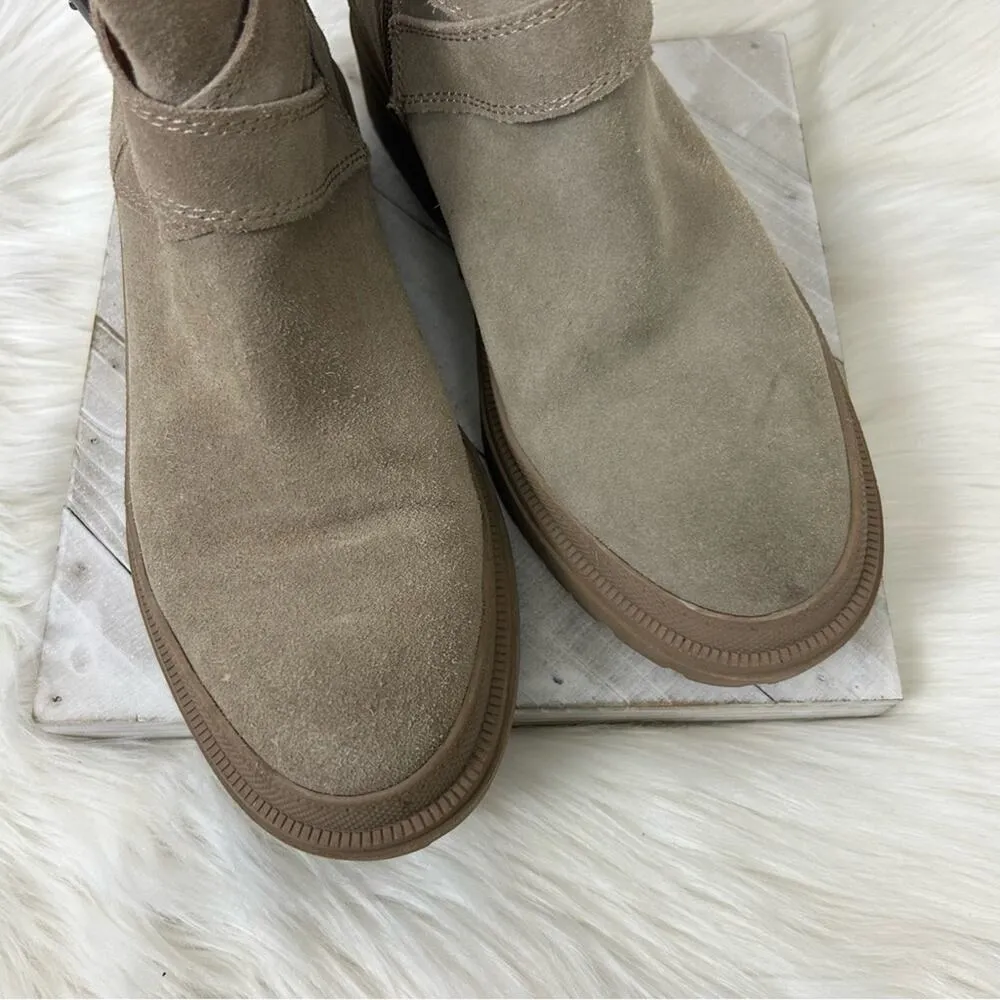Lucky Brand Elyton Tan Suede Chunky Lug Sole Boots Size 9 - Image 3