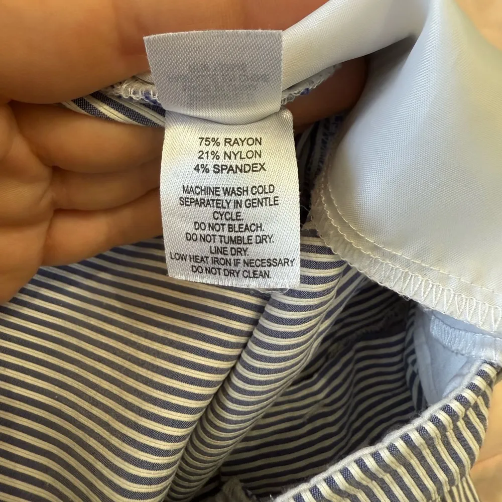 Crosby Blue & White Pinstripe Springfield Trouser Pants Size 8 - Image 4