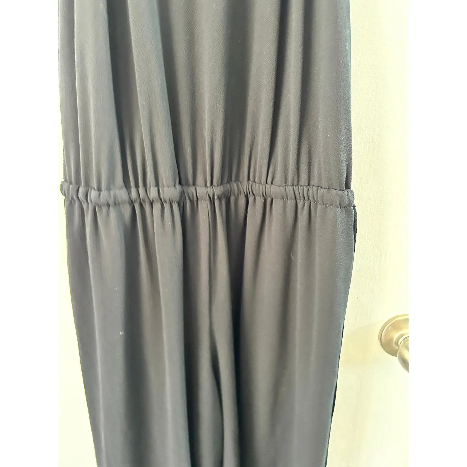 Uncle Frank Jumpsuit Medium Black Halter Style Wide Leg Cropped Country Club - Image 3