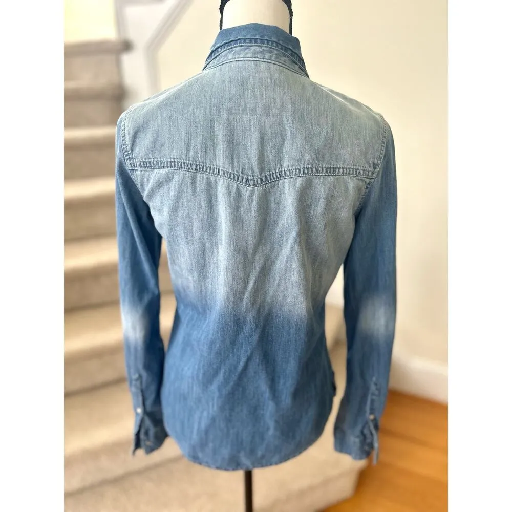 Abercrombie & Fitch Two Tone Denim Chambray Button Down - Image 3