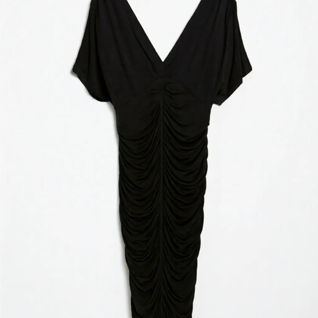 Bailey 44 Black Ruched Midi Dress - Image 2