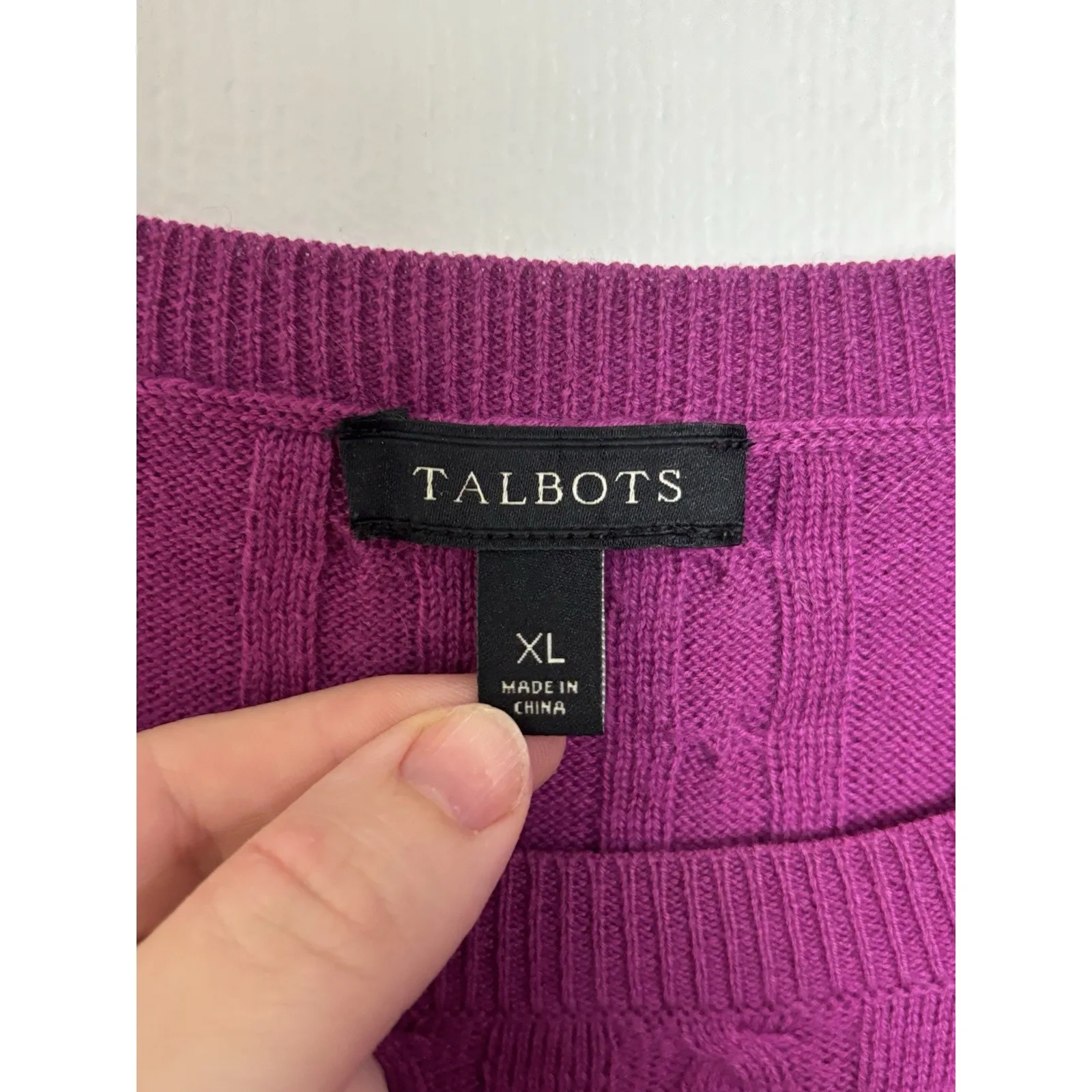 Talbots Wool Blend Cable Knit Sweater Size XL Preppy Fisherman Old Money - Image 3