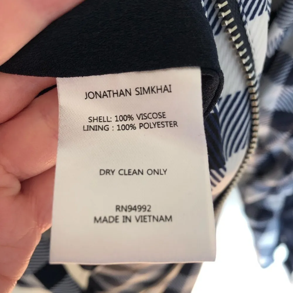 Jonathan Simkhai Midnight Gingham Twill Utility Jacket New NWT XS Blue - Image 6