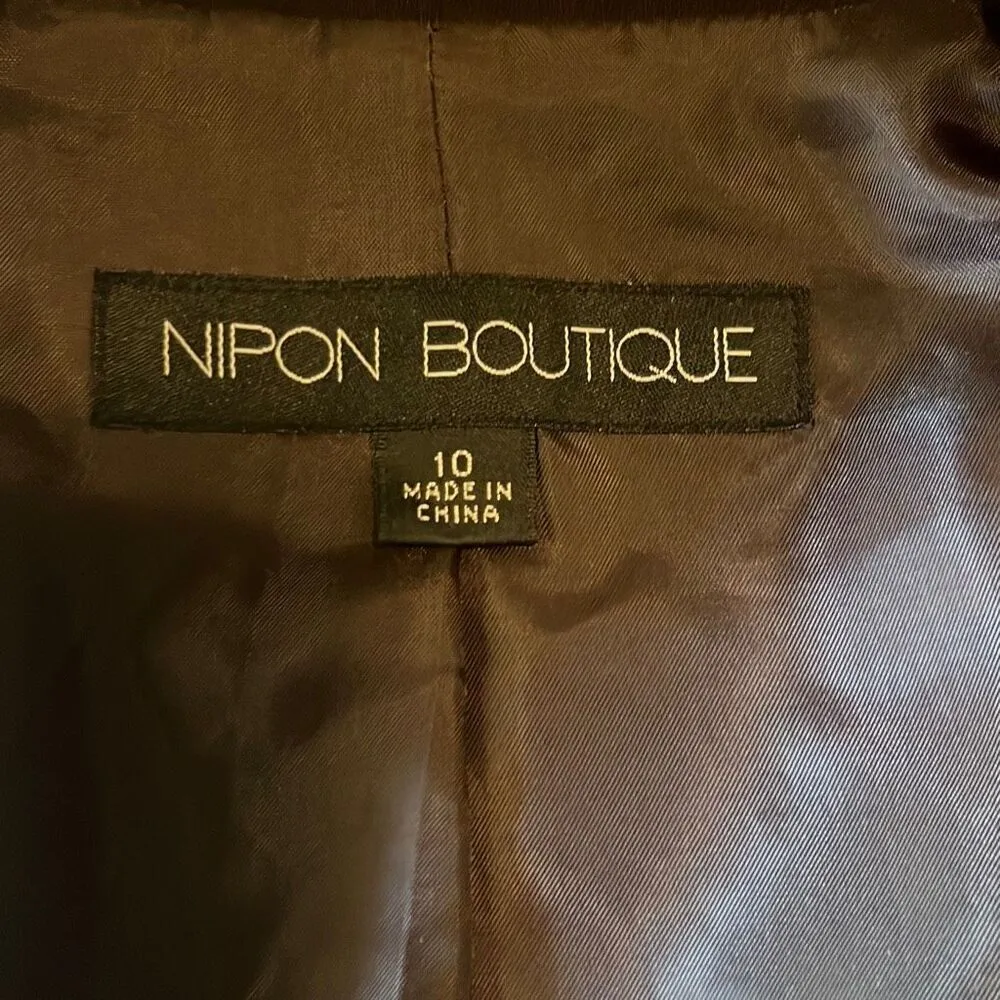 Nipon Boutique Vintage 10 Purple 3 Button Embroidered Classic Blazer Workwear - Image 7