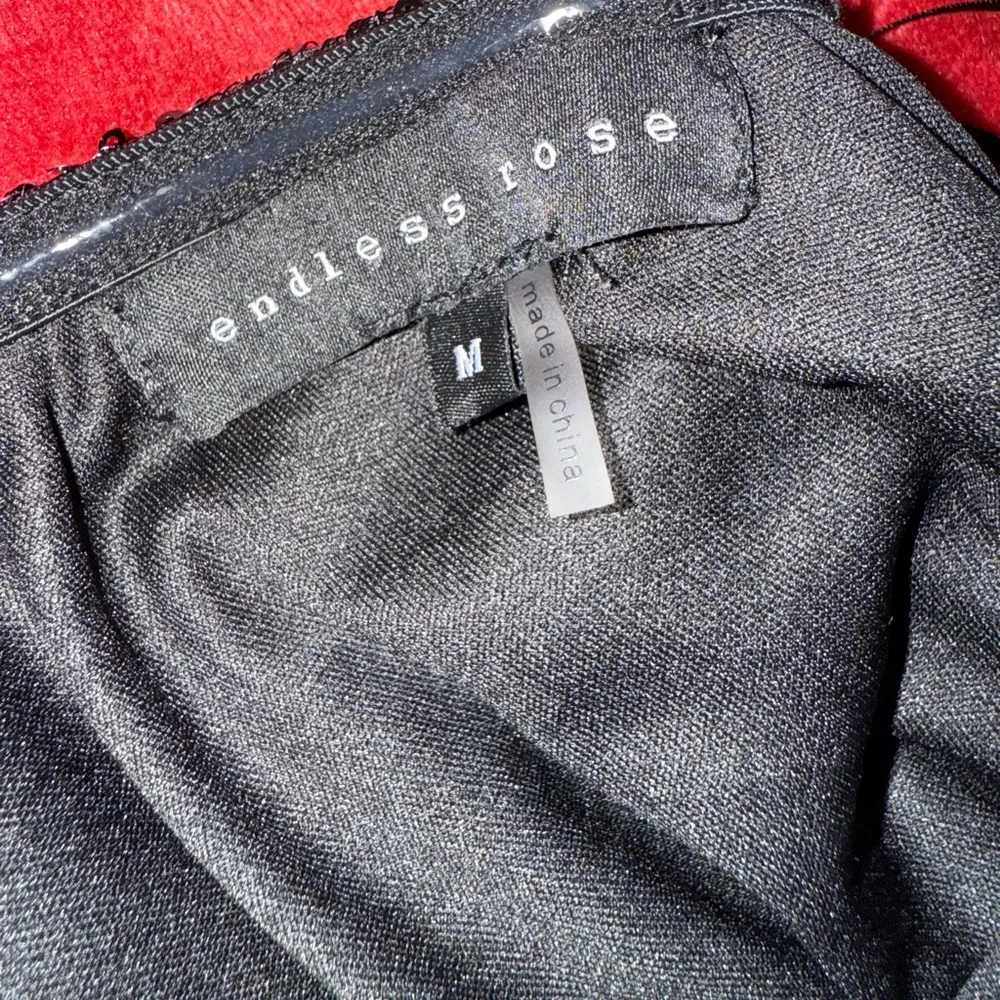 Endless Rose Black Sequin One-Shoulder Top - Image 4