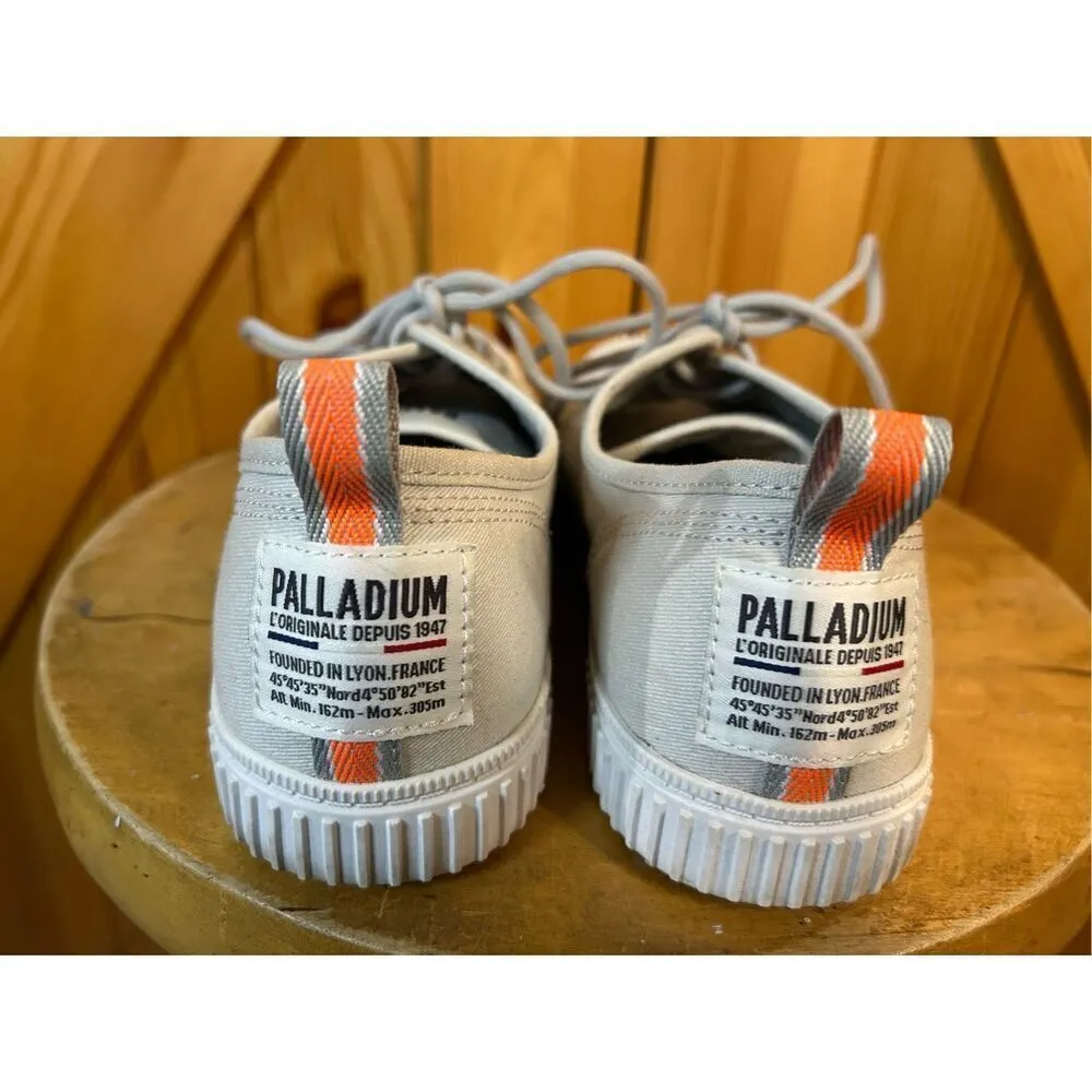 Palladium Shoes Lace Up Casual Sneakers Women Size 9 Gray Canvas - Image 4