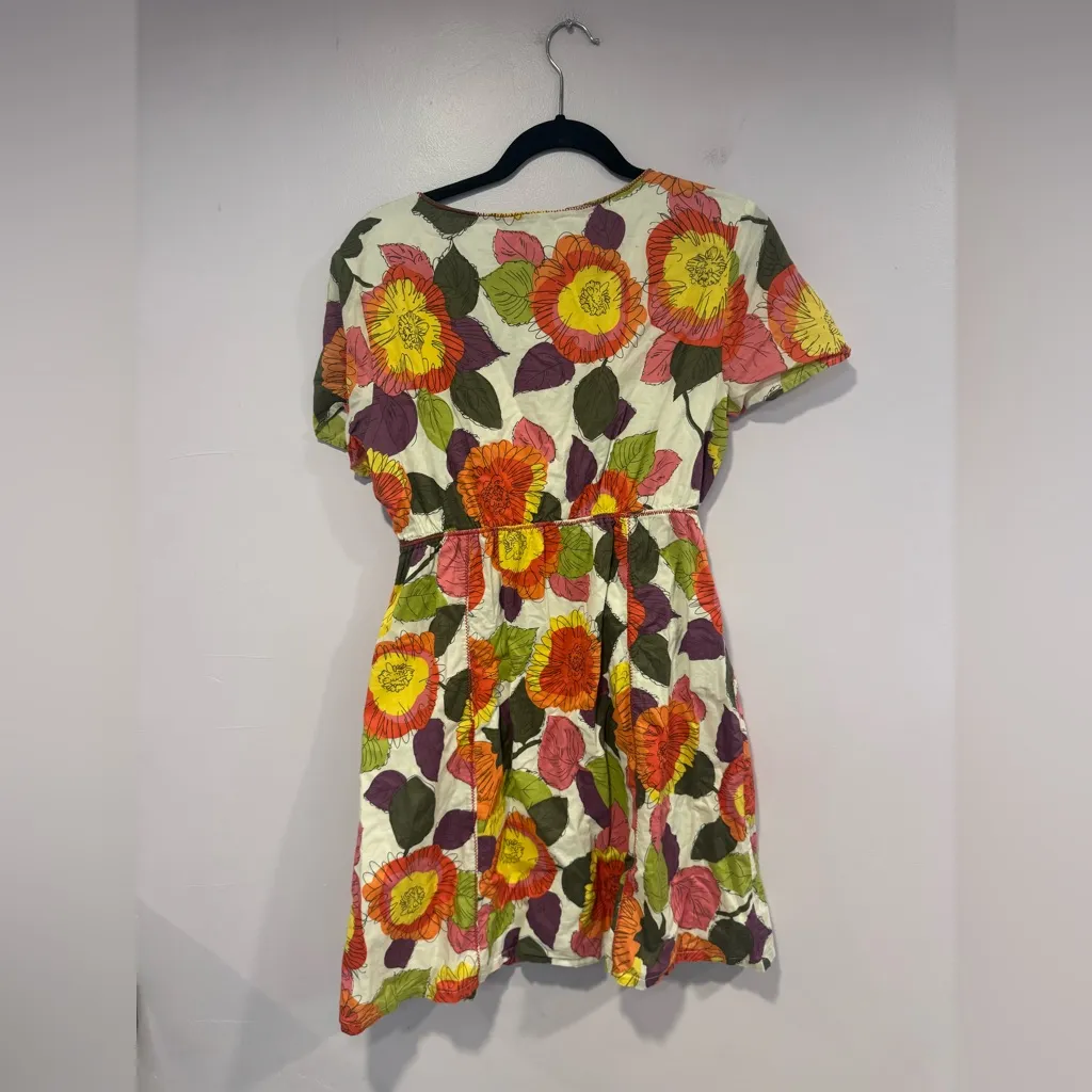 Boden‎ multicolor floral mini dress Pink Size 10 - Image 4