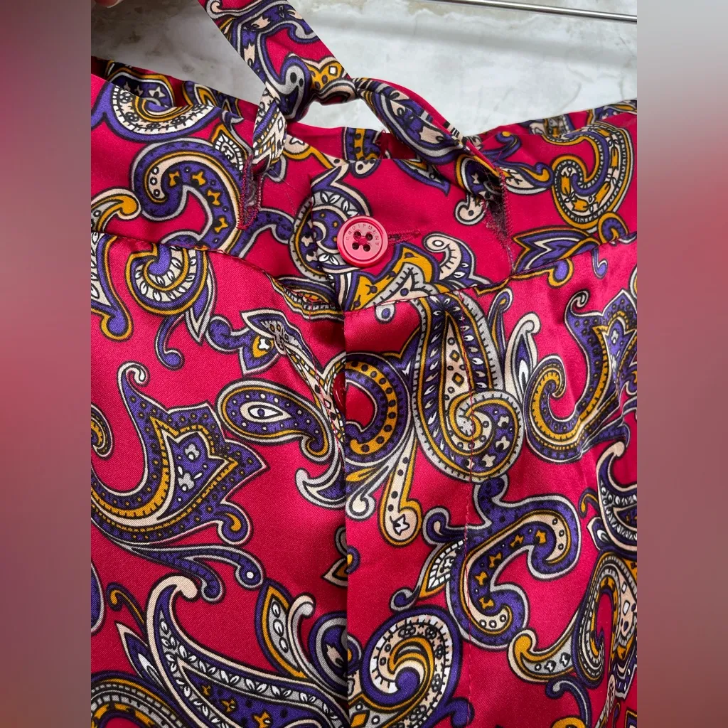 Equipment flowing paisley silk pants size small - Image 3
