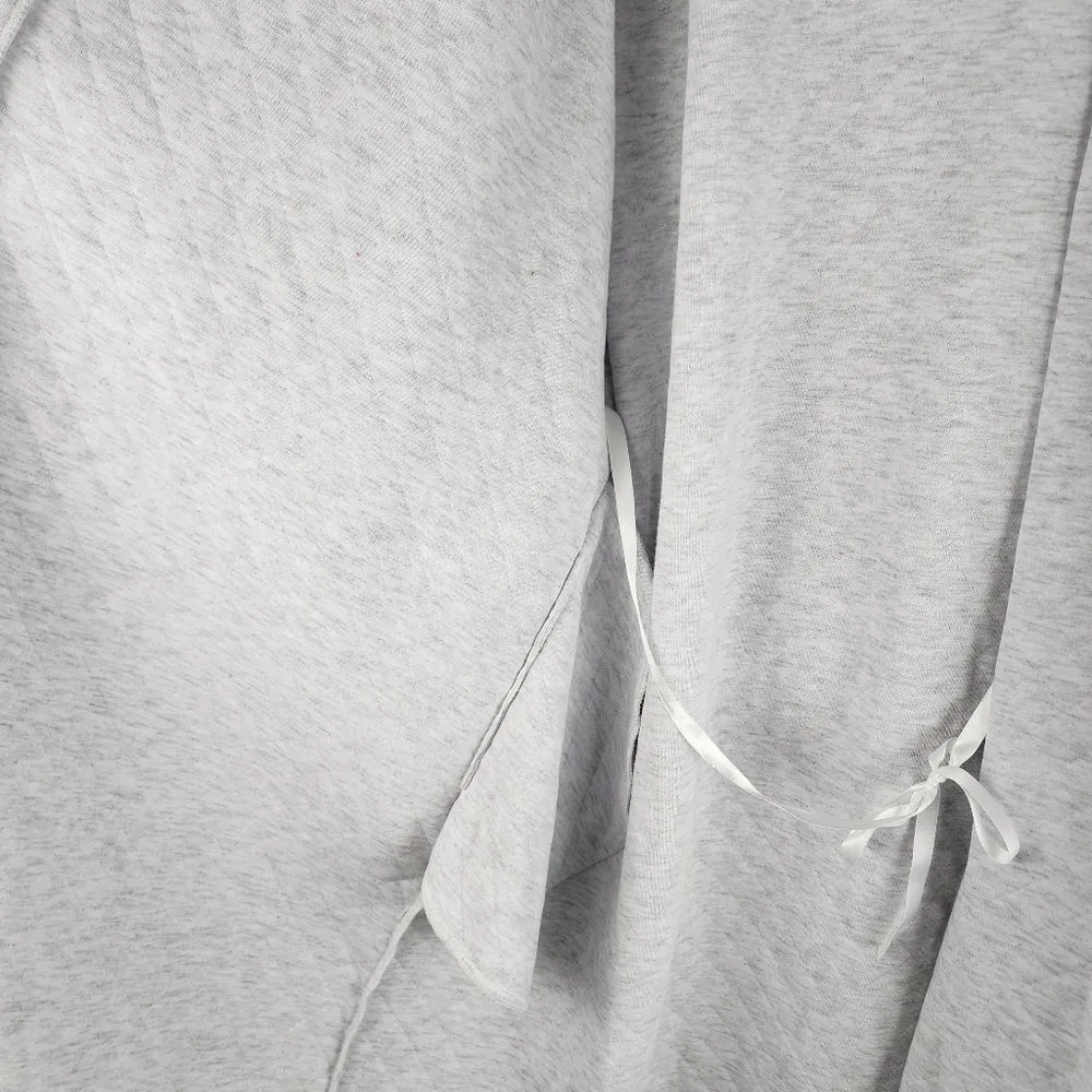 NWT Daydream by Berkshire Quilted Robe Light Grey Pockets Cotton Blend Size L Size L - Image 11