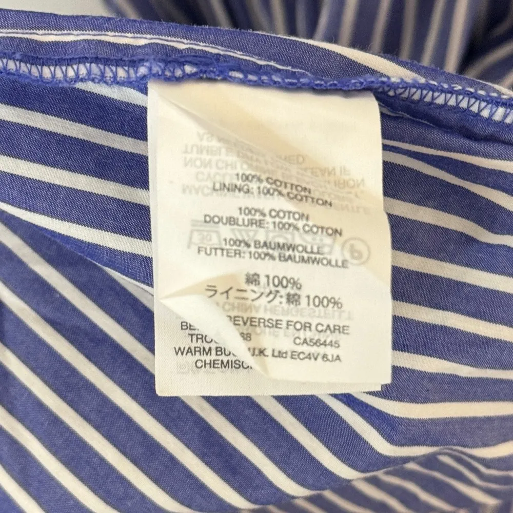 J. Crew Garratt Tiered Striped Midi Dress Size 0 Blue White Beach Coastal Long - Image 10