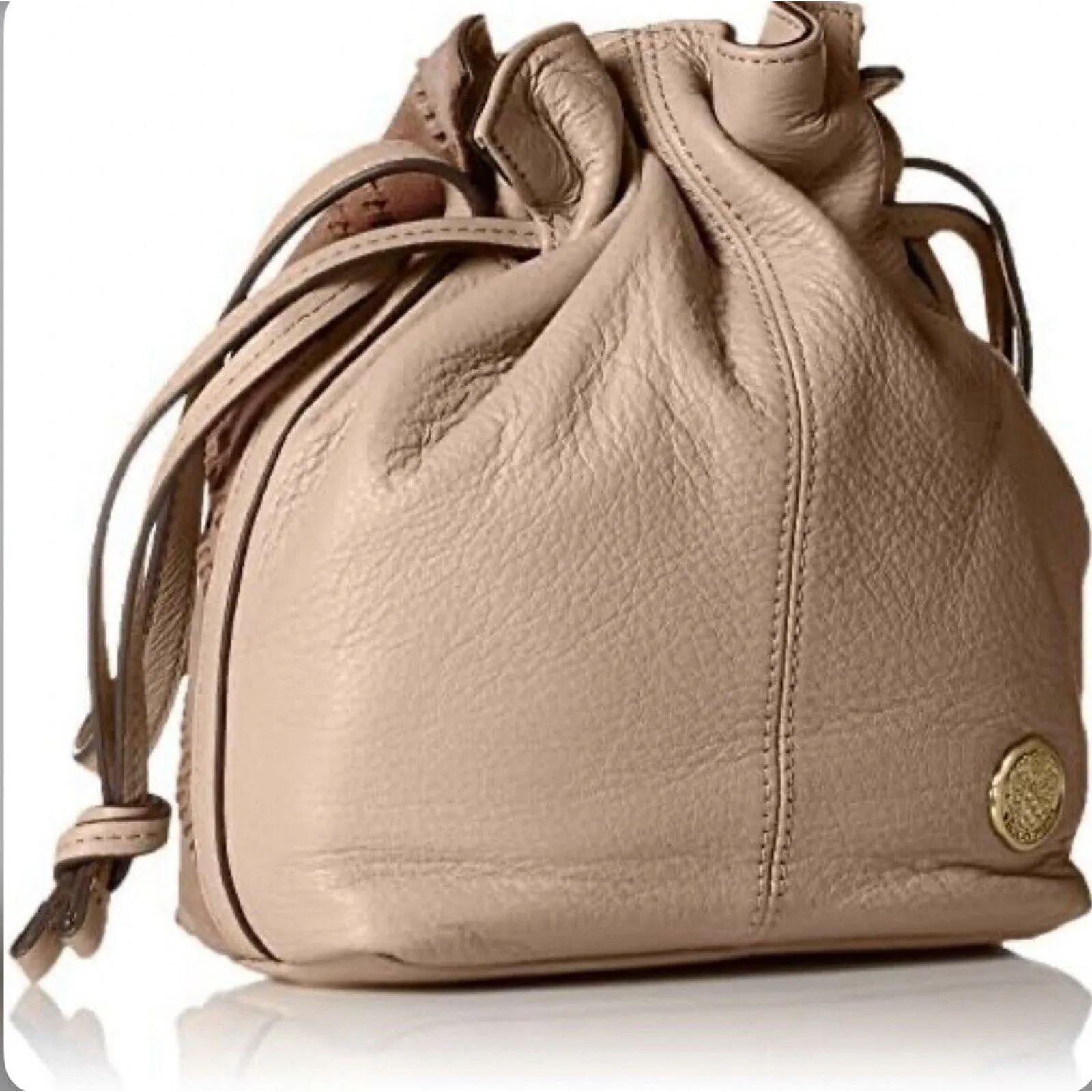 Vince Camuto Crossbody Bag Shoulder Leather Bag Tan EUC - Image 2