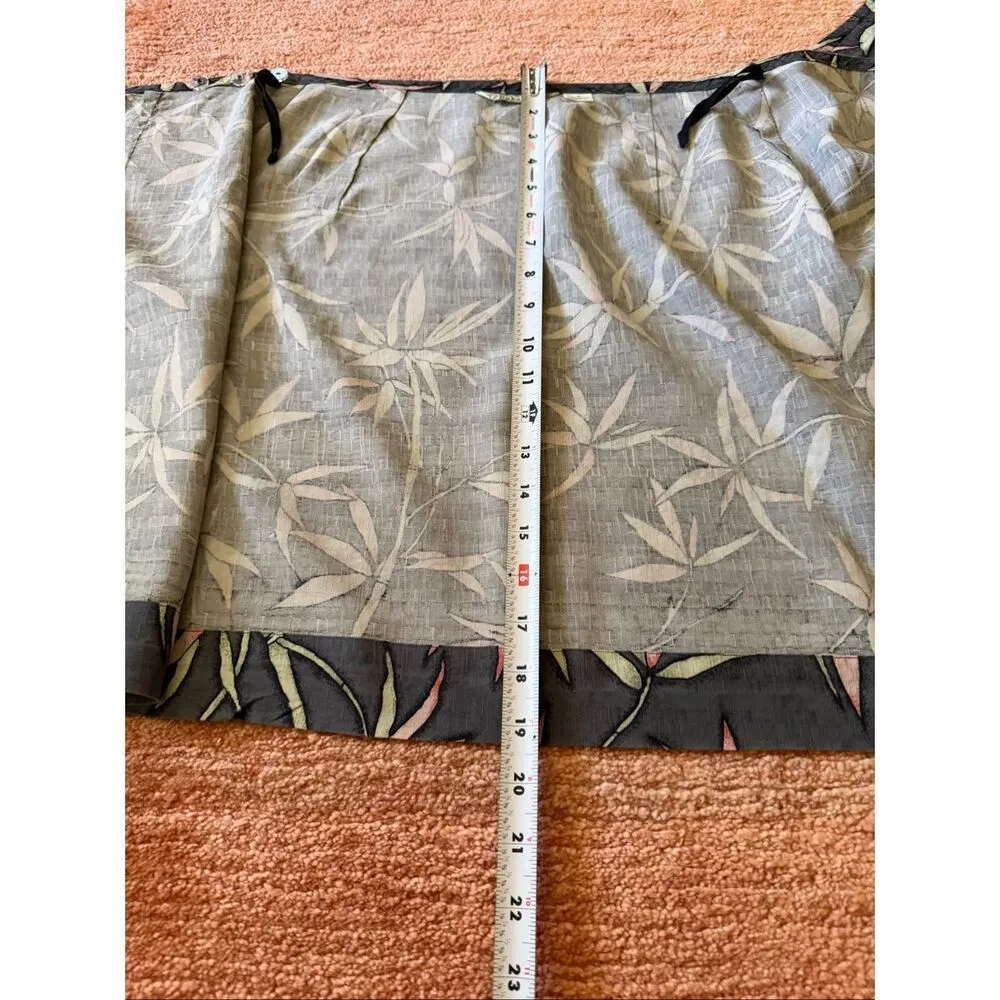 Tommy Bahama 100% Silk Wrap Skirt Bamboo Tropical Print Black Green Size S - Image 3