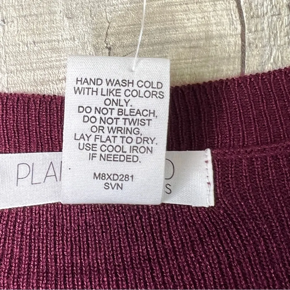 Planet Gold Plus 3X Silver Studded Ribbed Crewneck Maroon Sweater Dress - Image 10