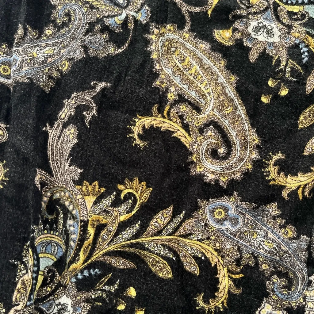 Xhilaration Black Paisley Joggers, Size Medium - Image 2