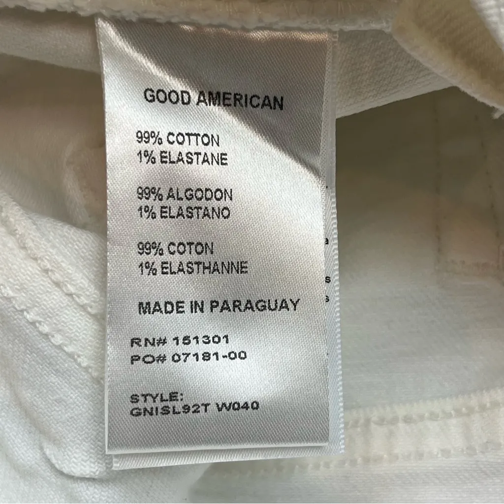 Good American Shorts‎ Good 90s Womens Size 14 / 32 White Denim Distressed NEW - Image 4