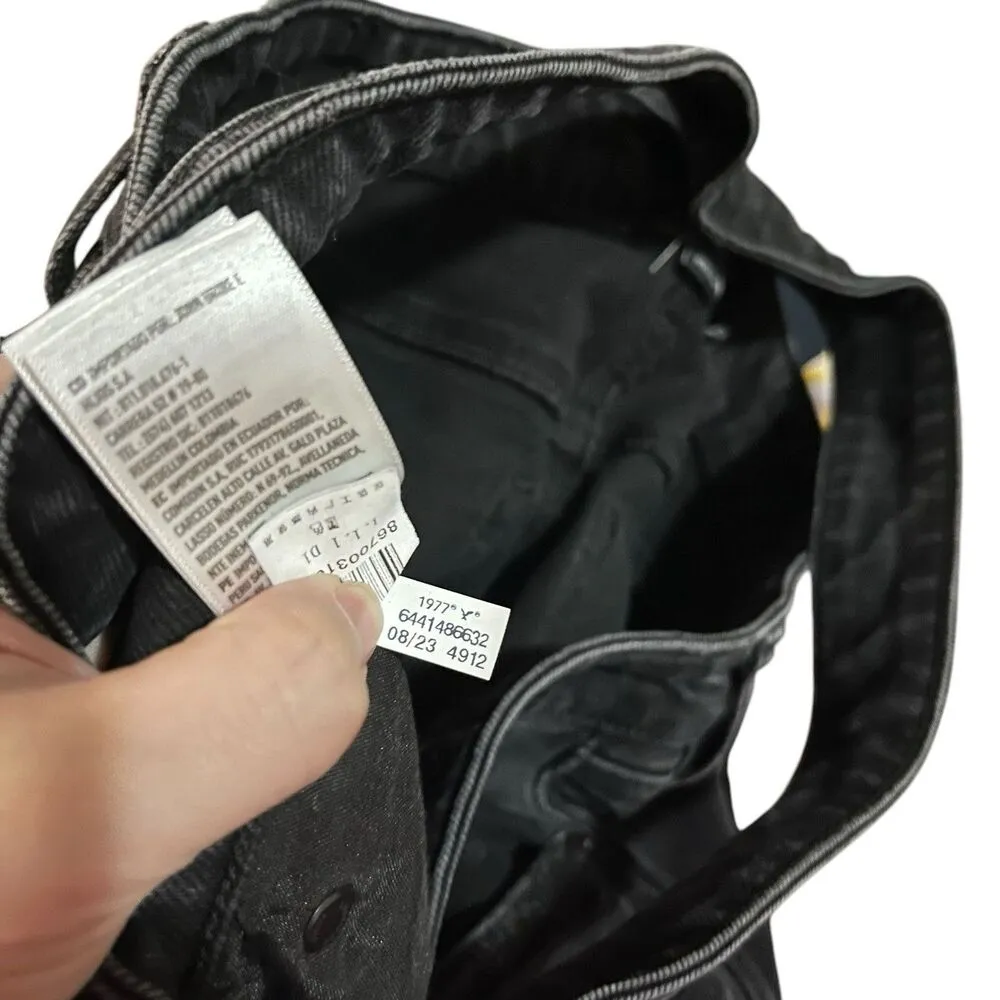 American Eagle Baggy Cut Out Jeans Women’s Size 6 Short Black Super High Rise - Image 13