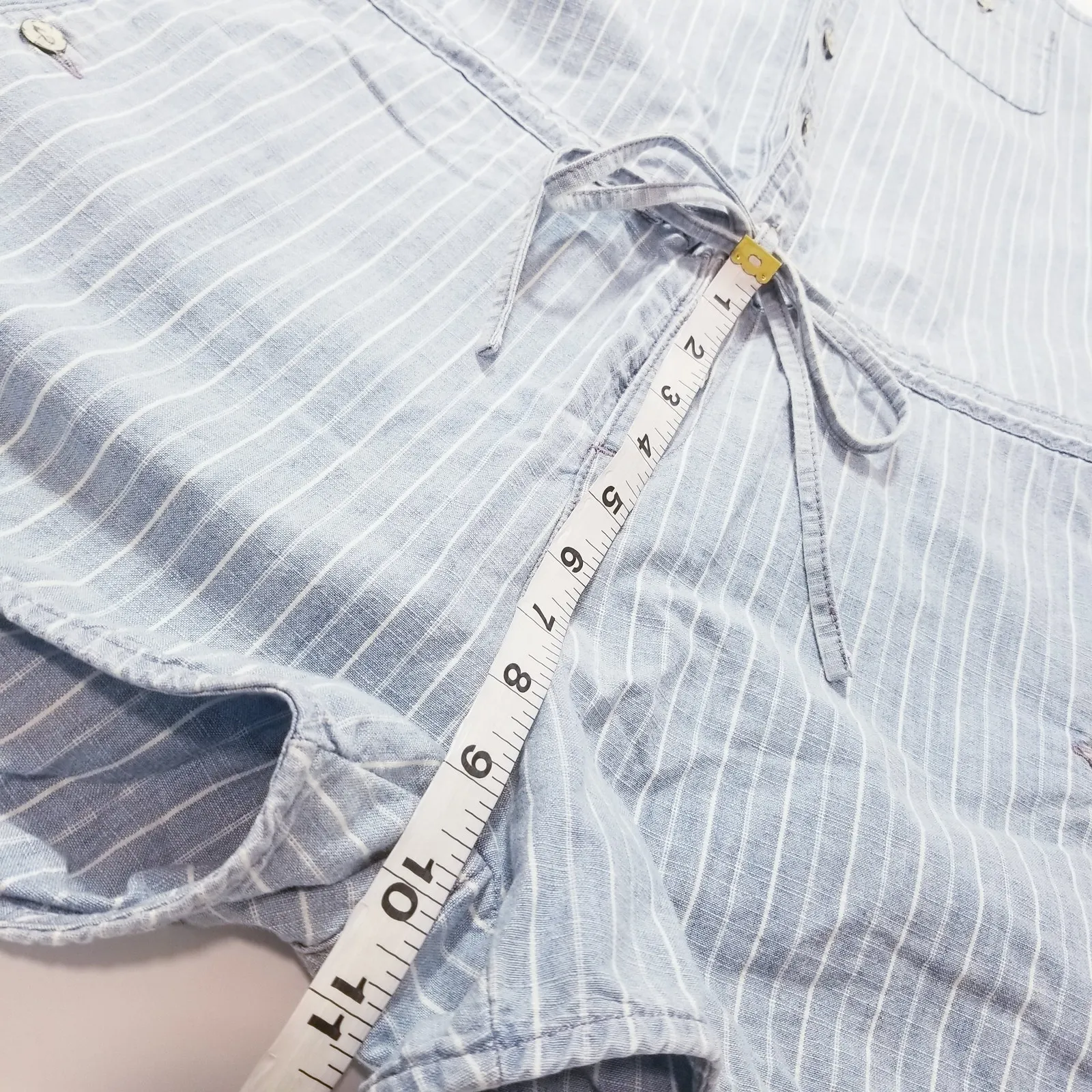 Levi's Striped Women size Medium 100% Cotton Denim Romper - Image 7