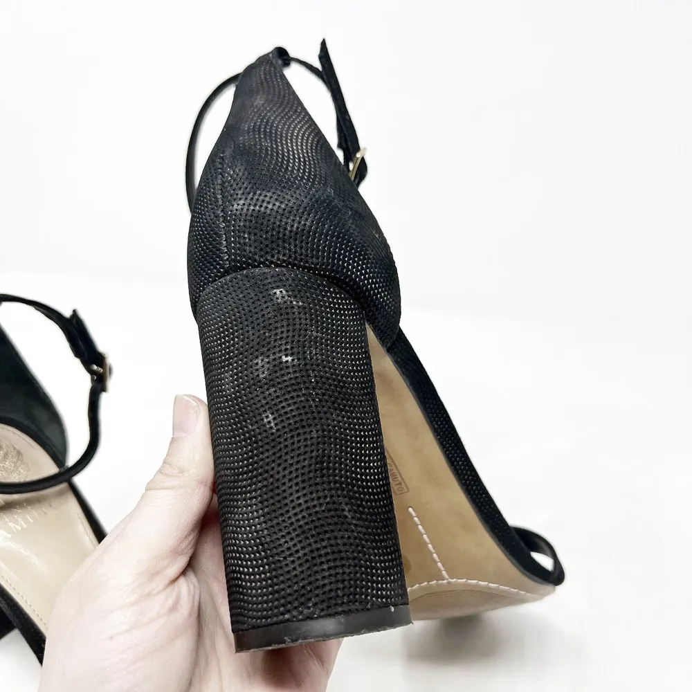 [Vince Camuto] Black Leather Mairana Minimalist Chunky Block Heel Sandals Sz 10 - Image 9