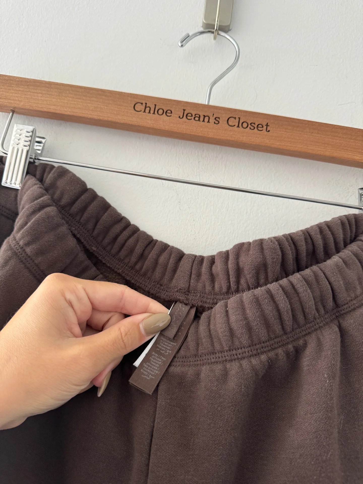 Skims Brown Cotton Fleece Flare Sweatpants - Image 6