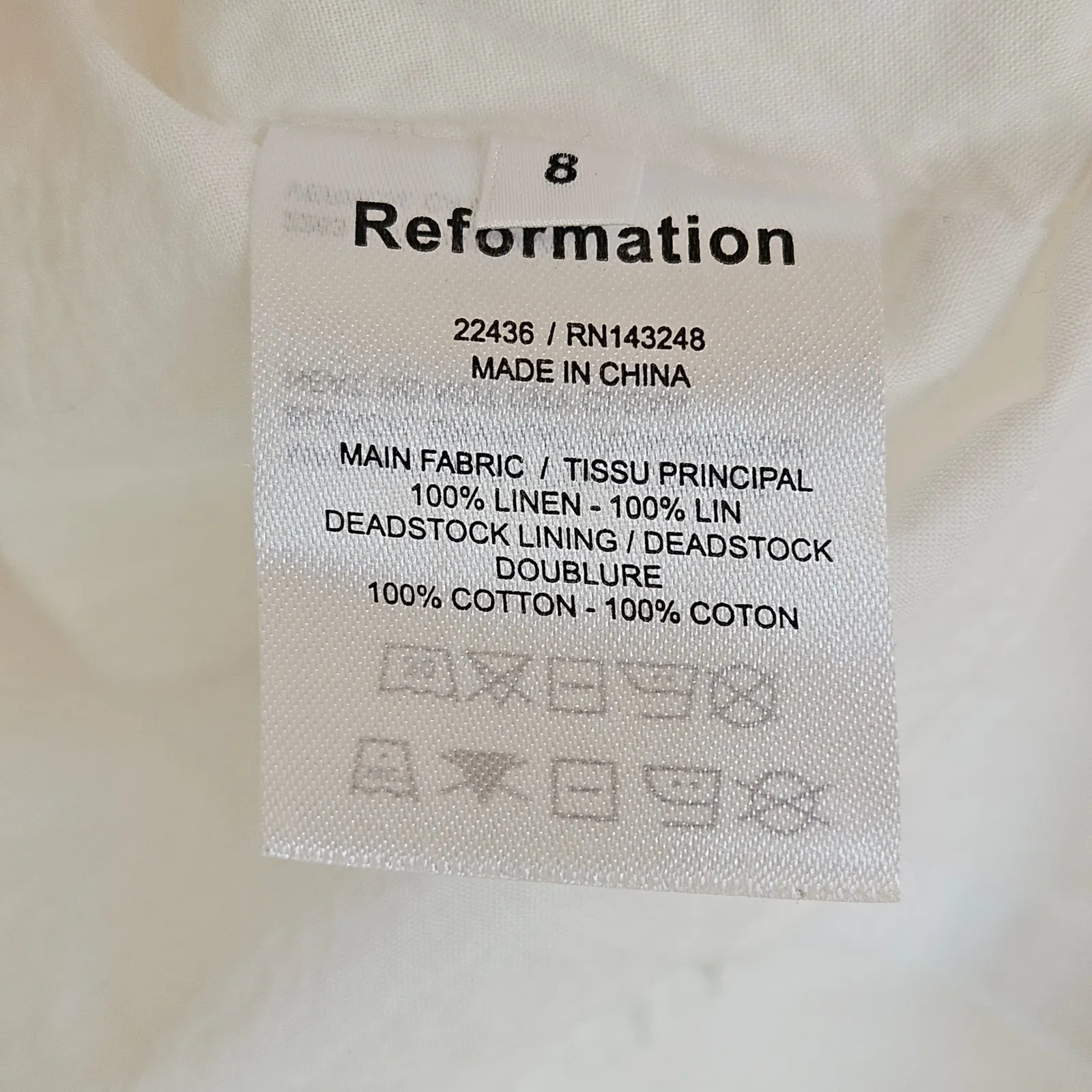 Reformation The Andie Mini Dress White Linen Blend Ruffle Bustier Smocked Back 8 - Image 6