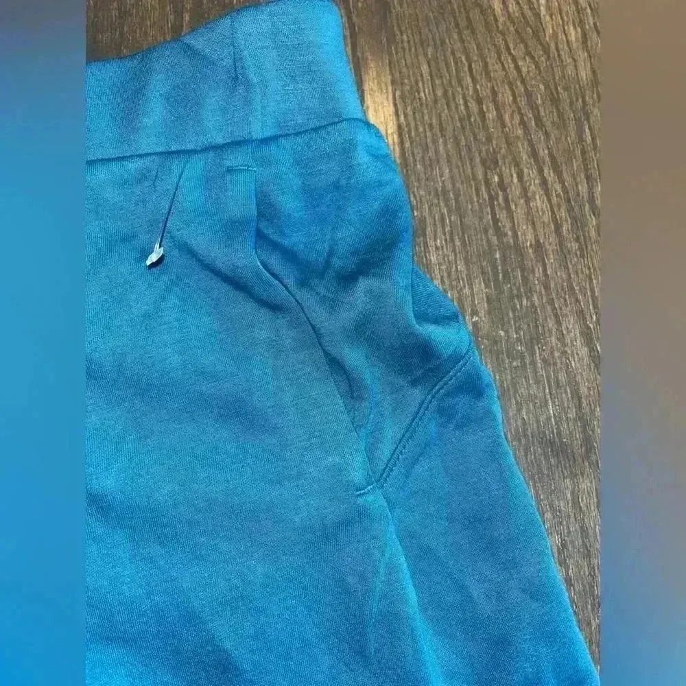 Bright Turquoise‎ Athletic Shorts Elastic Waist Workout Running Loungewear F10 - Image 3