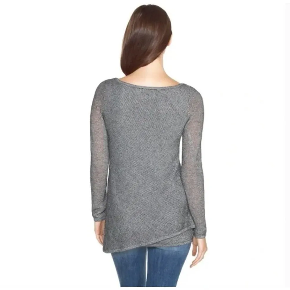 White House Black Market Silver Metallic Double Layer Shimmer Tunic Top XS - Image 3